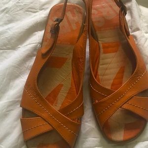 Comfortable orange leather Sandals